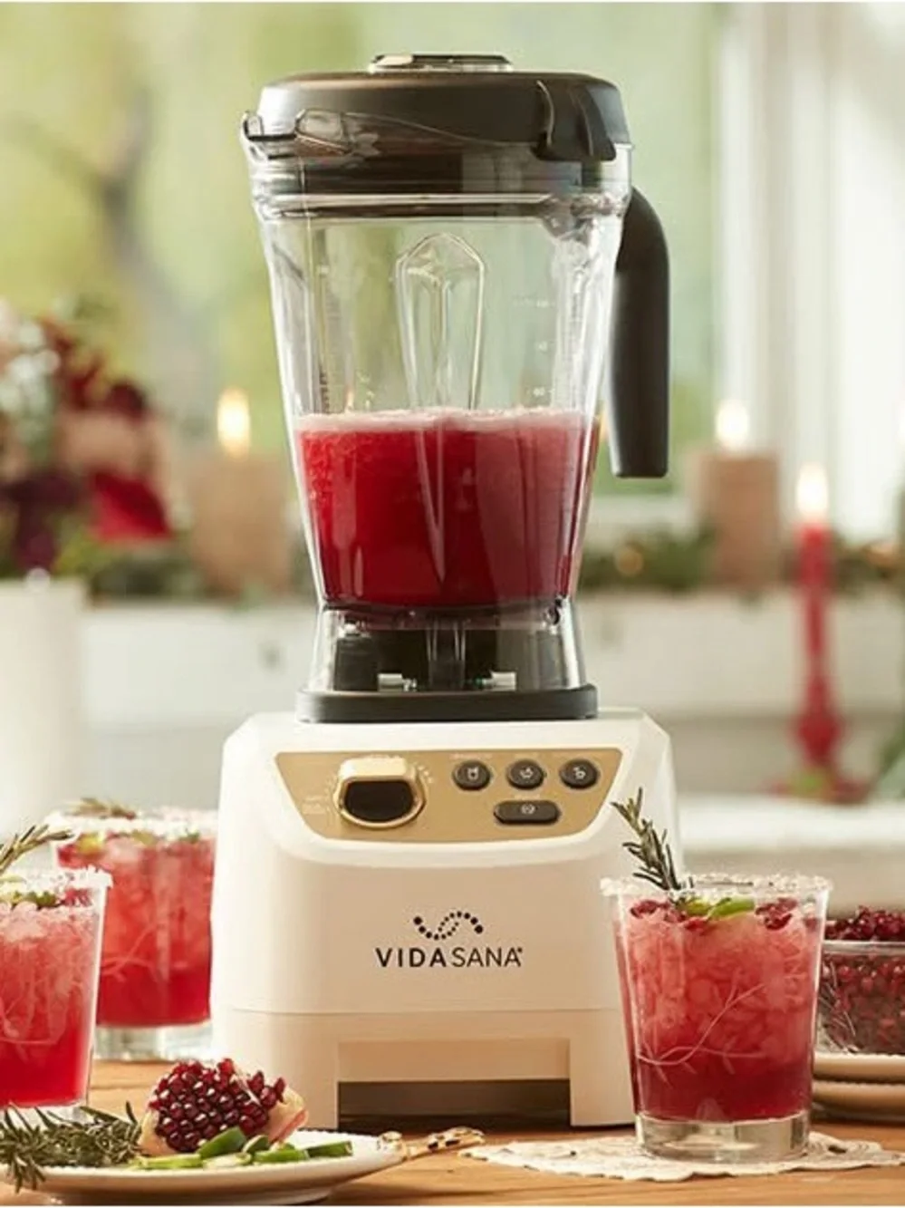 Princess House White Countertop Blender with Black Lid